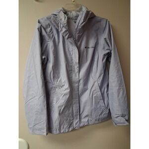 Columbia Omni Tech Lightweight Hooded Jacket Womens Size S Blue Water Resistant